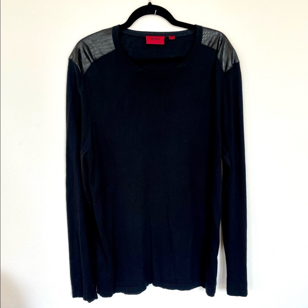 Hugo Boss Cashmere Silk Cotton Black Long Sleeve Sweater